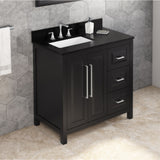 Jeffrey Alexander Cade 36" Black Single Sink Bathroom Vanity with Black Granite Top - 8 in. Widespread Faucet Top product image 2