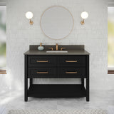 Jeffrey Alexander Kipling 49" Black Single Sink Bathroom Vanity with Grey Quartz Top - Single-Hole Faucet Top