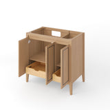 Jeffrey Alexander Percival 36" Dark Walnut Single Sink Bathroom Vanity with White Carrara Marble Top - 8 in. Widespread Faucet Top product image 3