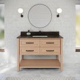 Jeffrey Alexander Kipling 49" Natural Oak Single Sink Bathroom Vanity with Blue Limestone Top - Single-Hole Faucet Top