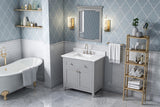 Jeffrey Alexander Chatham 36" Grey Single Sink Bathroom Vanity with White Carrara Marble Top - 8 in. Widespread Faucet Top product image 7