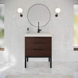 Jeffrey Alexander Gardner 31" Dark Walnut Single Sink Bathroom Vanity with White Resin Top - Single-Hole Faucet Top - VKGAR30DWSQRE product image 2