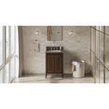 Jeffrey Alexander Percival 24" Dark Walnut Single Sink Bathroom Vanity with Grey Quartz Top - 8 in. Widespread Faucet Top