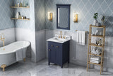 Jeffrey Alexander Chatham 24" Hale Blue Single Sink Bathroom Vanity with Calacatta Vienna Quartz Top - 8 in. Widespread Faucet Top product image 7