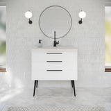 Jeffrey Alexander Gardner 37" White Single Sink Bathroom Vanity with White Resin Top - Single-Hole Faucet Top - VKGAR36WHPRE product image 2