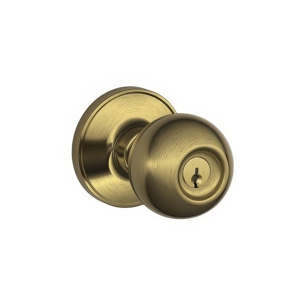 Dexter by Schlage J54CNA609 antique brass keyed entry door knob