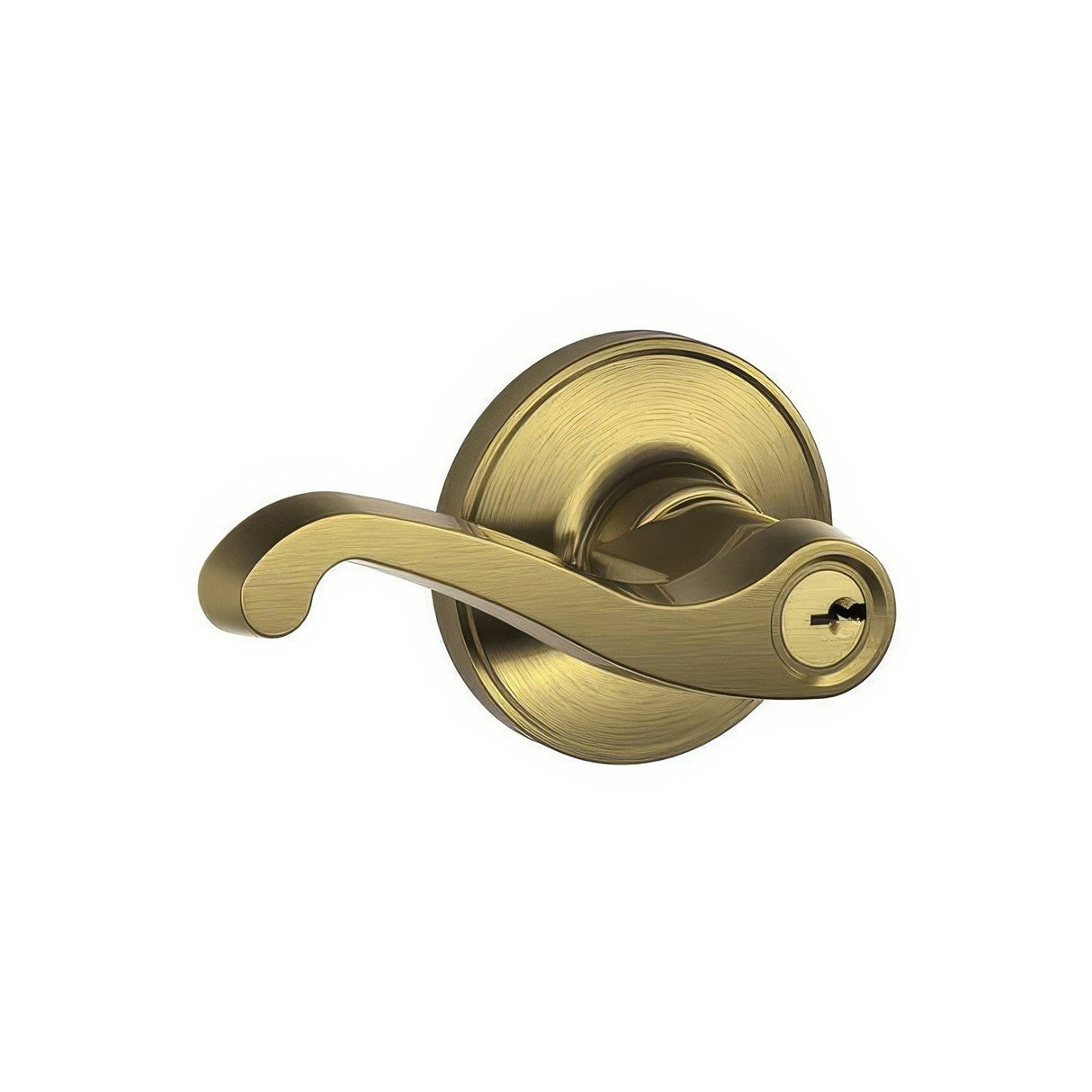 Dexter by Schlage J54LAS609 antique brass keyed entry door lever