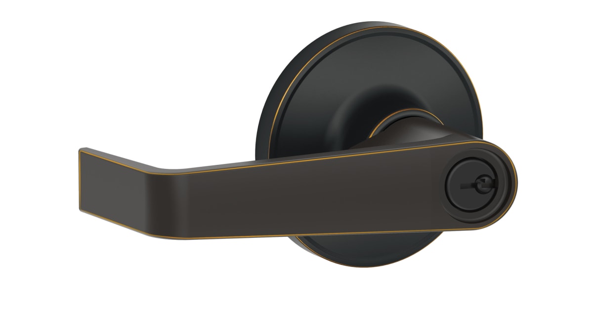 Dexter by Schlage J54MAR716 aged bronze keyed entry door lever