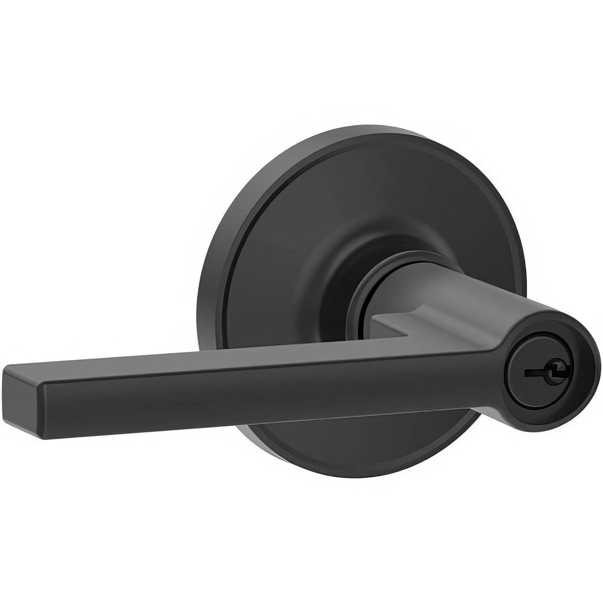Dexter by Schlage J54SOL622 matte black keyed entry door lever