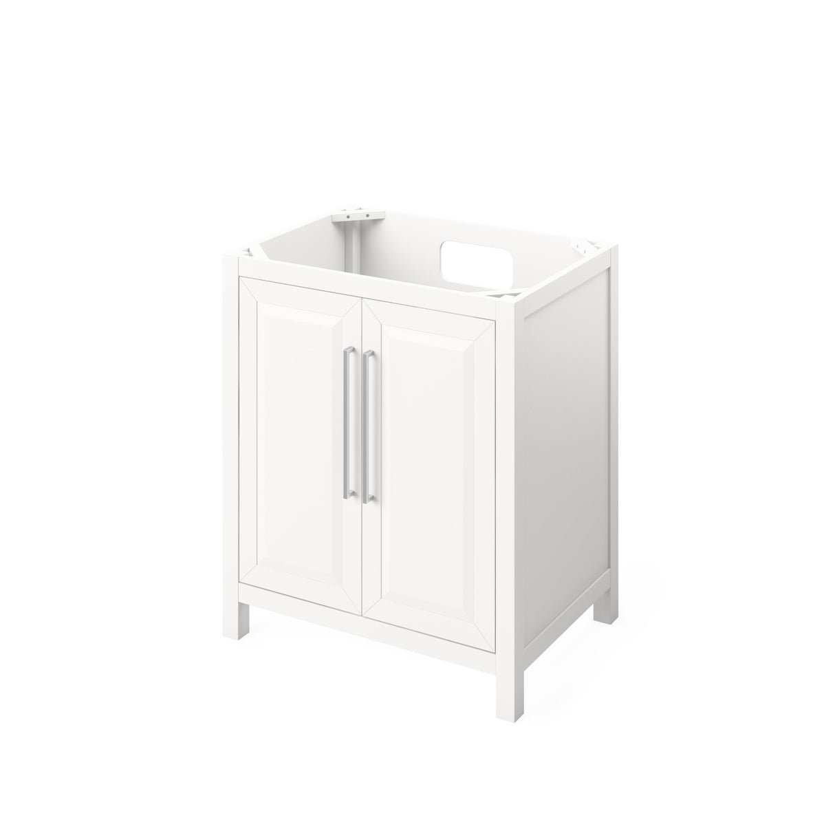 Jeffrey Alexander Cade 30" White Single Sink Bathroom Vanity with White Carrara Marble Top - 8 in. Widespread Faucet Top product image 3