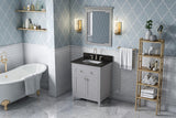 Jeffrey Alexander Chatham 30" Grey Single Sink Bathroom Vanity with Black Granite Top - 8 in. Widespread Faucet Top product image 7