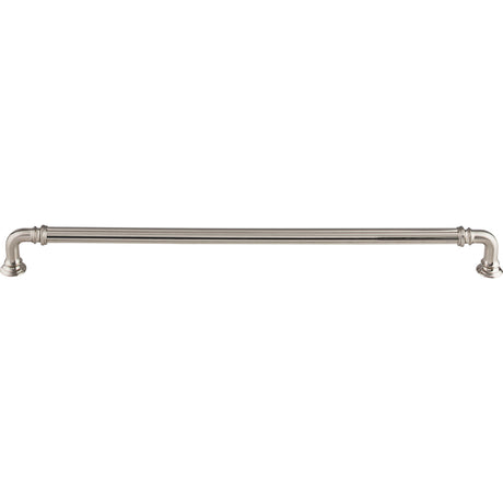 Top Knobs TK326BSN Reeded 12" Center to Center Bar Pull Brushed Satin Nickel