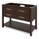 Jeffrey Alexander Kipling 49" Dark Walnut Single Sink Bathroom Vanity with White Carrara Marble Top - Single-Hole Faucet Top product image 2