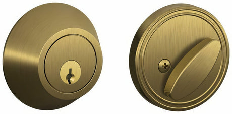 Dexter by Schlage JD60609 antique brass single cylinder deadbolt
