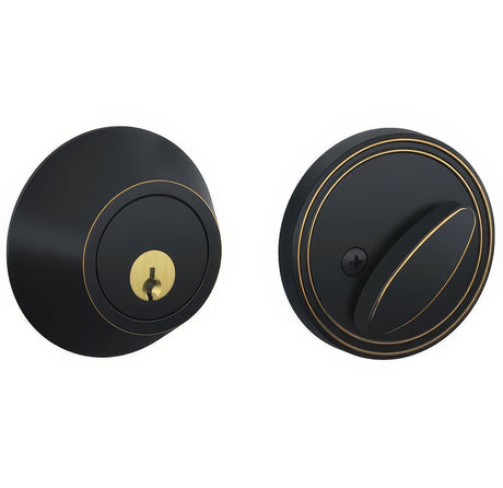Dexter by Schlage JD60716 aged bronze single cylinder deadbolt