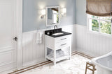 Jeffrey Alexander Wavecrest 30" White Single Sink Bathroom Vanity with Black Granite Top - 8 in. Widespread Faucet Top product image 7