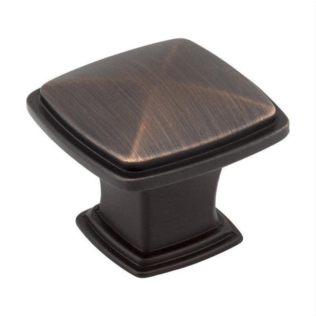 Jeffrey Alexander 1091DBAC 1091 Milan 1 1-3/16" Zinc Plain Square Cabinet Knob Brushed Oil Rubbed Bronze