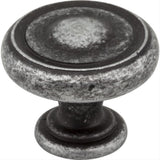 Jeffrey Alexander 117SIM 117 Bremen 1 1-1/4" Zinc Cabinet Knob Distressed Antique Silver