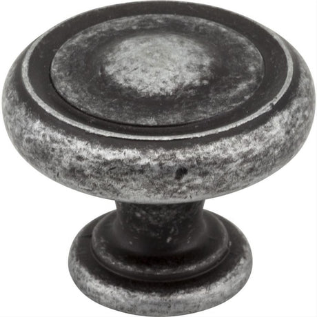Jeffrey Alexander 117SIM 117 Bremen 1 1-1/4" Zinc Cabinet Knob Distressed Antique Silver