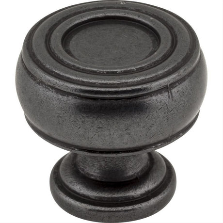 Jeffrey Alexander 127DACM 127 Bremen 2 1-3/16" Zinc Barrel Cabinet Knob Gun Metal