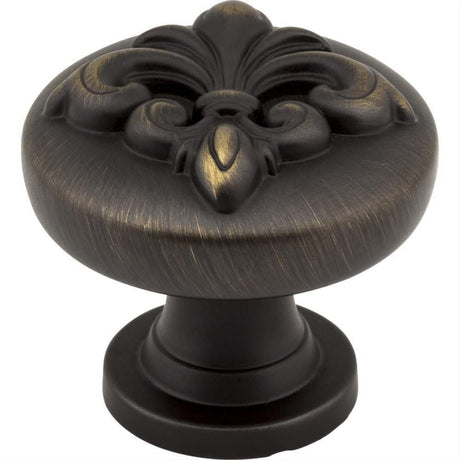 Jeffrey Alexander 218ABSB 218 Lafayette 1-3/8" Zinc Fleur-de-lis Cabinet Knob Antique Brushed Satin Brass