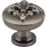 Jeffrey Alexander 218BNBDL 218 Lafayette 1-3/8" Zinc Fleur-de-lis Cabinet Knob Brushed Pewter