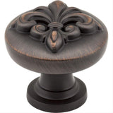 Jeffrey Alexander 218DBAC 218 Lafayette 1-3/8" Zinc Fleur-de-lis Cabinet Knob Brushed Oil Rubbed Bronze