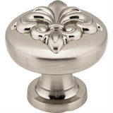 Jeffrey Alexander 218SN 218 Lafayette 1-3/8" Zinc Fleur-de-lis Cabinet Knob Satin Nickel