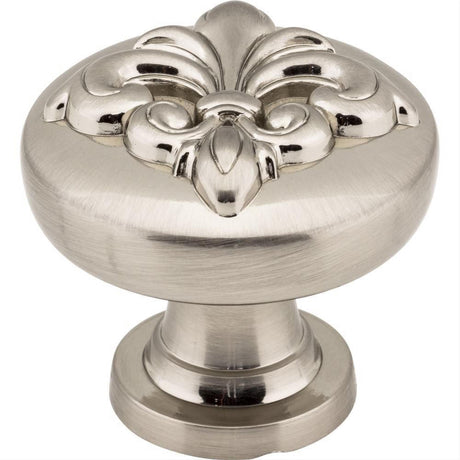 Jeffrey Alexander 218SN 218 Lafayette 1-3/8" Zinc Fleur-de-lis Cabinet Knob Satin Nickel