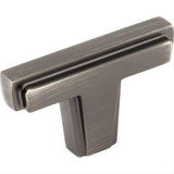 Jeffrey Alexander 259BNBDL 259 Lexa 2" Zinc Cabinet T-Shaped Cabinet Knob Brushed Pewter