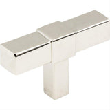 Jeffrey Alexander 293T-NI Zane 2" Zinc Cabinet T-Shaped Cabinet Knob Polished Nickel