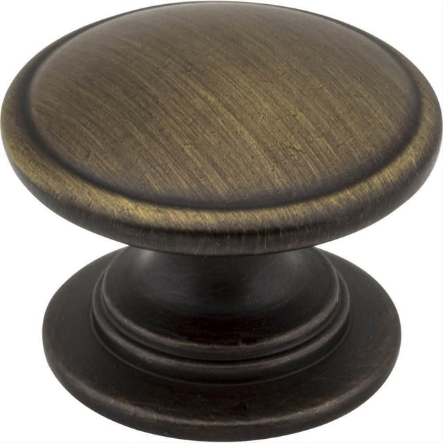 Jeffrey Alexander 3980-ABSB Durham 1-1/4" Zinc Cabinet Knob Antique Brushed Satin Brass