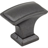 Jeffrey Alexander 435L-DACM Annadale 1-1/2" Zinc Rectangle Pillow Top Cabinet Knob Gun Metal
