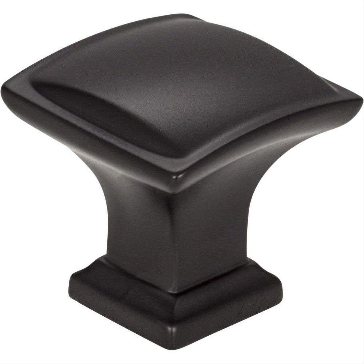 Jeffrey Alexander 435MB 435 Annadale 1-1/4" Zinc Square Pillow Top Cabinet Knob Matte Black