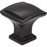 Jeffrey Alexander 435MB 435 Annadale 1-1/4" Zinc Square Pillow Top Cabinet Knob Matte Black