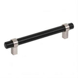 Jeffrey Alexander 5128MBSN 5128 Key Grande 6-5/8" Steel Cabinet Pull Matte Black / Satin Nickel