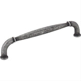 Jeffrey Alexander 737-128SIM-128 Chesapeake 5-1/2" Zinc Cabinet Pull Distressed Antique Silver