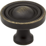 Jeffrey Alexander 818ABSB 818 Bella 1-3/8" Zinc Round Cabinet Knob Antique Brushed Satin Brass