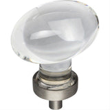 Jeffrey Alexander G110L-BNBDL Harlow 1-5/8" Zinc Large Football Glass Cabinet Knob Brushed Pewter