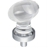 Jeffrey Alexander G110PC G110 Harlow 1-1/4" Zinc Small Football Glass Cabinet Knob Polished Chrome