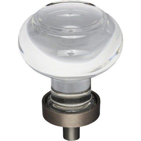 Jeffrey Alexander G120DBAC G120 Harlow 1-7/16" Zinc Small Button Glass Cabinet Knob Brushed Oil Rubbed Bronze