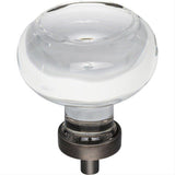 Jeffrey Alexander G120L-DBAC Harlow 1-3/4" Zinc Large Button Glass Cabinet Knob Brushed Oil Rubbed Bronze