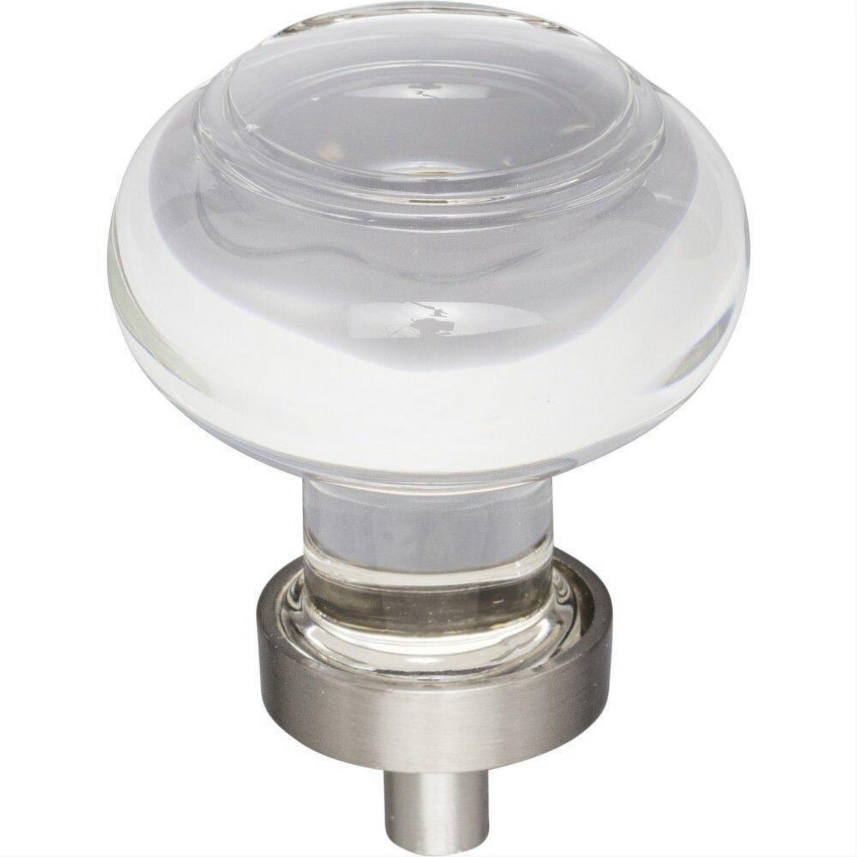 Jeffrey Alexander G120SN G120 Harlow 1-7/16" Zinc Small Button Glass Cabinet Knob Satin Nickel