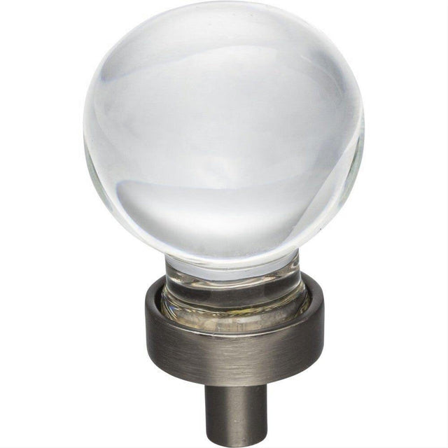 Jeffrey Alexander G130BNBDL G130 Harlow 1-1/16" Zinc Small Sphere Glass Cabinet Knob Brushed Pewter