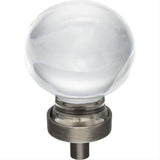 Jeffrey Alexander G130L-BNBDL Harlow 1-3/8" Zinc Large Sphere Glass Cabinet Knob Brushed Pewter