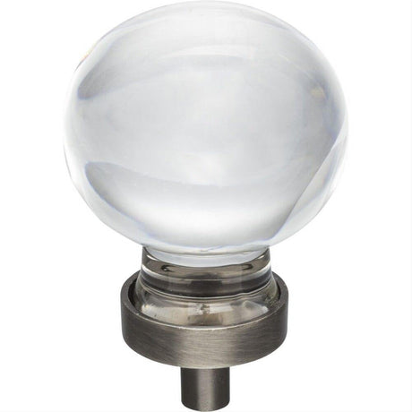 Jeffrey Alexander G130L-BNBDL Harlow 1-3/8" Zinc Large Sphere Glass Cabinet Knob Brushed Pewter