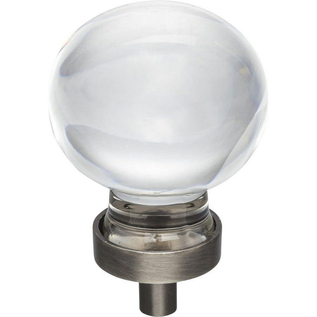 Jeffrey Alexander G130L-BNBDL Harlow 1-3/8" Zinc Large Sphere Glass Cabinet Knob Brushed Pewter