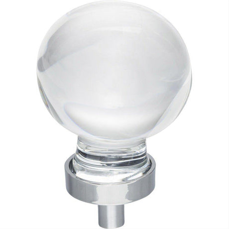 Jeffrey Alexander G130L-PC Harlow 1-3/8" Zinc Large Sphere Glass Cabinet Knob Polished Chrome