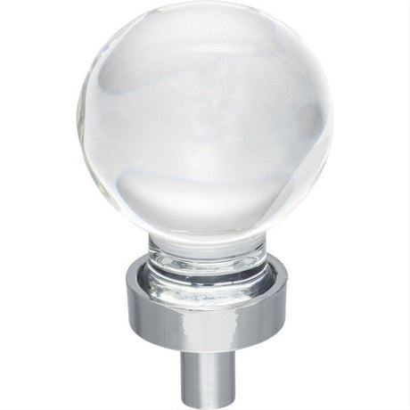 Jeffrey Alexander G130PC G130 Harlow 1-1/16" Zinc Small Sphere Glass Cabinet Knob Polished Chrome