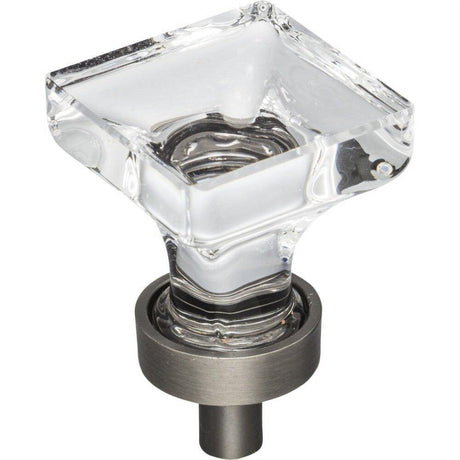 Jeffrey Alexander G140BNBDL G140 Harlow 1" Zinc Small Square Glass Cabinet Knob Brushed Pewter